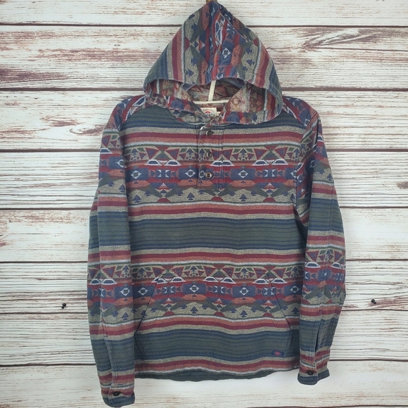 Faherty Mens XS Southwest Aztec Pacific Hooded Poncho Pullover Hoodie        #65 - Picture 1 of 11